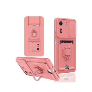 Newface Xiaomi Redmi 13C Kılıf Zuma Kartvizitli Yüzüklü Silikon - Pembe