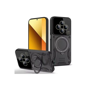 Newface Xiaomi Redmi 14C Kılıf Joy Lens Standlı Kapak - Siyah