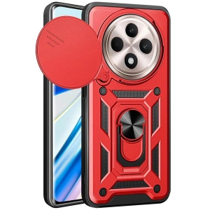 Newface Xiaomi Redmi 14C Kılıf Pars Lens Yüzüklü Silikon - Kırmızı