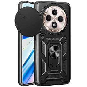 Newface Xiaomi Redmi 14C Kılıf Pars Lens Yüzüklü Silikon - Siyah