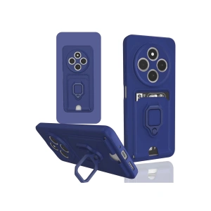 Newface Xiaomi Redmi 14C Kılıf Zuma Kartvizitli Yüzüklü Silikon - Lacivert