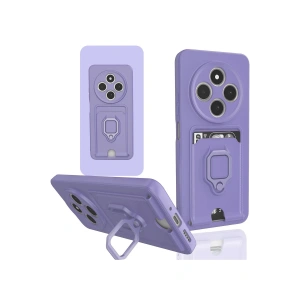 Newface Xiaomi Redmi 14C Kılıf Zuma Kartvizitli Yüzüklü Silikon - Lila