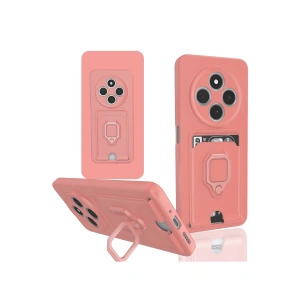 Newface Xiaomi Redmi 14C Kılıf Zuma Kartvizitli Yüzüklü Silikon - Pembe