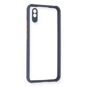 Newface Xiaomi Redmi 9A Kılıf Miami Şeffaf Silikon - Gri