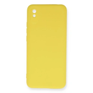 Newface Xiaomi Redmi 9A Kılıf Nano içi Kadife Silikon - Sarı