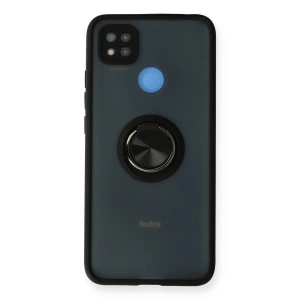 Newface Xiaomi Redmi 9C Kılıf Montreal Yüzüklü Silikon Kapak - Siyah