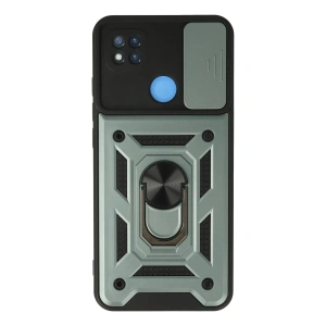 Newface Xiaomi Redmi 9C Kılıf Pars Lens Yüzüklü Silikon - Yeşil