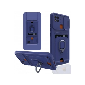 Newface Xiaomi Redmi 9C Kılıf Zuma Kartvizitli Yüzüklü Silikon - Lacivert