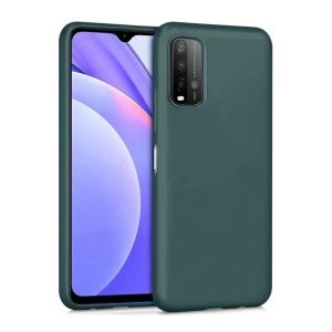 Newface Xiaomi Redmi 9T Kılıf Nano içi Kadife Silikon - Koyu Yeşil