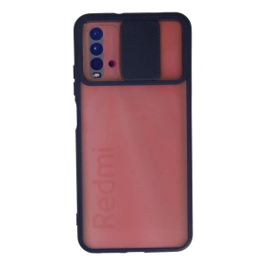Newface Xiaomi Redmi 9T Kılıf Palm Buzlu Kamera Sürgülü Silikon - Lacivert