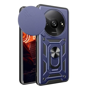 Newface Xiaomi Redmi A3 4G Kılıf Pars Lens Yüzüklü Silikon - Lacivert