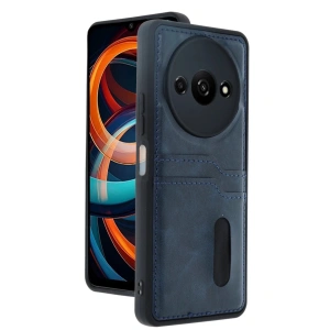 Newface Xiaomi Redmi A3 4G Kılıf Sara Kartvizitli Deri Kılıf - Lacivert