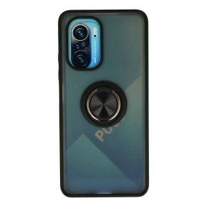 Newface Xiaomi Redmi K40 Kılıf Montreal Yüzüklü Silikon Kapak - Siyah