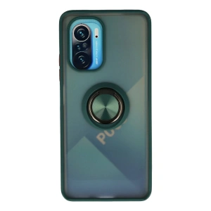 Newface Xiaomi Redmi K40 Kılıf Montreal Yüzüklü Silikon Kapak - Yeşil