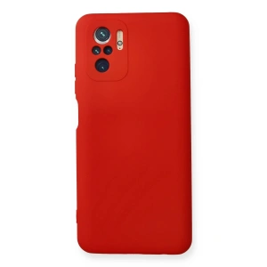 Newface Xiaomi Redmi Note 10 Kılıf Nano içi Kadife Silikon - Kırmızı
