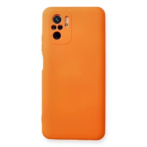 Newface Xiaomi Redmi Note 10 Kılıf Nano içi Kadife Silikon - Turuncu