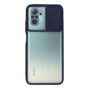 Newface Xiaomi Redmi Note 10 Kılıf Palm Buzlu Kamera Sürgülü Silikon - Lacivert