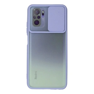 Newface Xiaomi Redmi Note 10 Kılıf Palm Buzlu Kamera Sürgülü Silikon - Lila
