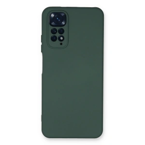 Newface Xiaomi Redmi Note 11 Kılıf Nano içi Kadife Silikon - Koyu Yeşil