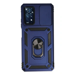 Newface Xiaomi Redmi Note 11 Pro Kılıf Pars Lens Yüzüklü Silikon - Lacivert