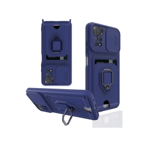 Newface Xiaomi Redmi Note 11 Pro Kılıf Zuma Kartvizitli Yüzüklü Silikon - Lacivert