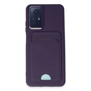 Newface Xiaomi Redmi Note 11S Kılıf Kelvin Kartvizitli Silikon - Derin Mor