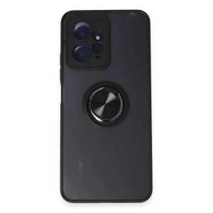 Newface Xiaomi Redmi Note 12 4G Kılıf Montreal Yüzüklü Silikon Kapak - Siyah