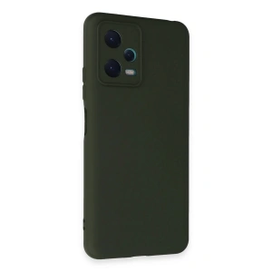 Newface Xiaomi Redmi Note 12 5G Kılıf Nano içi Kadife Silikon - Koyu Yeşil