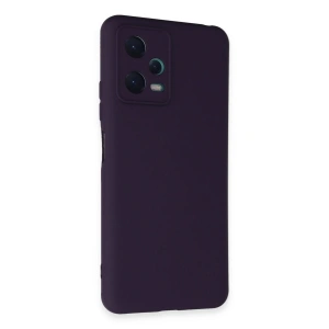 Newface Xiaomi Redmi Note 12 5G Kılıf Nano içi Kadife Silikon - Mor