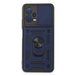 Newface Xiaomi Redmi Note 12 5G Kılıf Pars Lens Yüzüklü Silikon - Lacivert