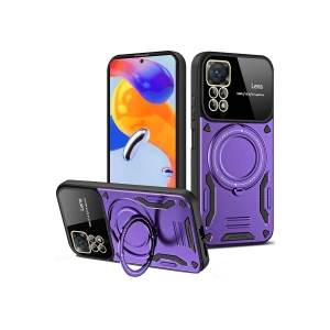 Newface Xiaomi Redmi Note 12 Pro 4G Kılıf Joy Lens Standlı Kapak - Mor