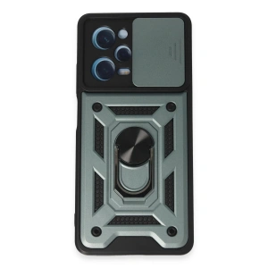 Newface Xiaomi Redmi Note 12 Pro 5G Kılıf Pars Lens Yüzüklü Silikon - Yeşil