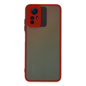 Newface Xiaomi Redmi Note 12S Kılıf Montreal Silikon Kapak - Kırmızı