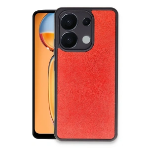 Newface Xiaomi Redmi Note 13 Pro 5G Kılıf Aras Deri Kapak - Kırmızı