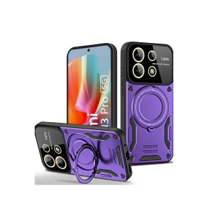 Newface Xiaomi Redmi Note 13 Pro 5G Kılıf Joy Lens Standlı Kapak - Mor
