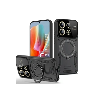 Newface Xiaomi Redmi Note 13 Pro 5G Kılıf Joy Lens Standlı Kapak - Siyah