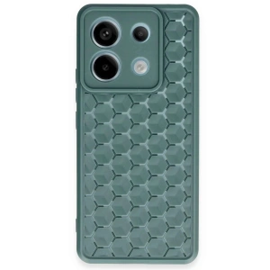 Newface Xiaomi Redmi Note 13 Pro 5G Kılıf Petek Silikon Kapak - Koyu Yeşil