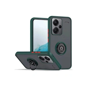 Newface Xiaomi Redmi Note 13 Pro Plus Kılıf Montreal Yüzüklü Silikon Kapak - Yeşil