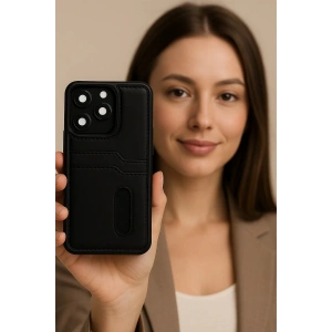 Newface Xiaomi Redmi Note 14 4G Kılıf Sara Kartvizitli Deri Kılıf - Koyu Yeşil