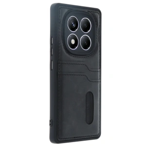 Newface Xiaomi Redmi Note 14 Pro 4G Kılıf Sara Kartvizitli Deri Kılıf - Siyah