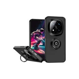 Newface Xiaomi Redmi Note 14 Pro 5G Kılıf Montreal Yüzüklü Silikon Kapak - Siyah