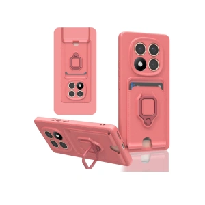 Newface Xiaomi Redmi Note 14 Pro Plus Kılıf Zuma Kartvizitli Yüzüklü Silikon - Pembe