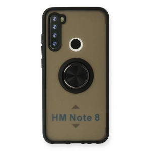Newface Xiaomi Redmi Note 8 Kılıf Montreal Yüzüklü Silikon Kapak - Siyah