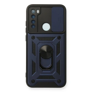 Newface Xiaomi Redmi Note 8 Kılıf Pars Lens Yüzüklü Silikon - Lacivert