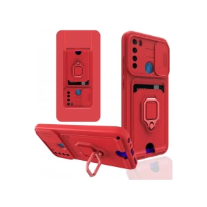 Newface Xiaomi Redmi Note 8 Kılıf Zuma Kartvizitli Yüzüklü Silikon - Kırmızı