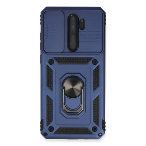 Newface Xiaomi Redmi Note 8 Pro Kılıf Pars Lens Yüzüklü Silikon - Lacivert