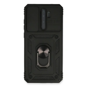 Newface Xiaomi Redmi Note 8 Pro Kılıf Pars Lens Yüzüklü Silikon - Siyah