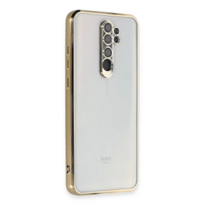 Newface Xiaomi Redmi Note 8 Pro Kılıf Razer Lensli Silikon - Gold