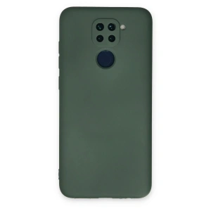 Newface Xiaomi Redmi Note 9 Kılıf Nano içi Kadife Silikon - Koyu Yeşil