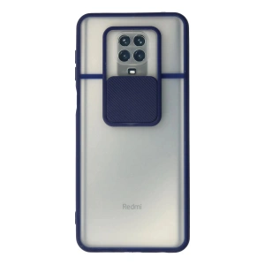 Newface Xiaomi Redmi Note 9 Pro Kılıf Palm Buzlu Kamera Sürgülü Silikon - Lacivert